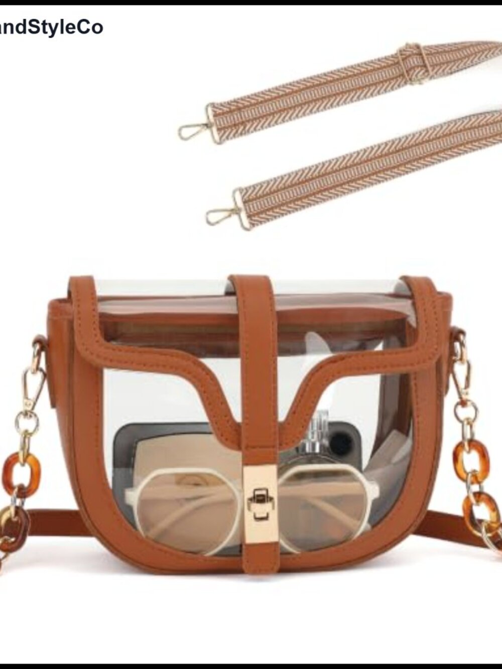 Clear PVC Crossbody Bag Stadium Approved Detachable Straps